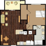 Two bedroom senior apartment - senior living floor plan