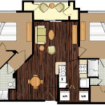 One bedroom senior apartment - senior living floor plan